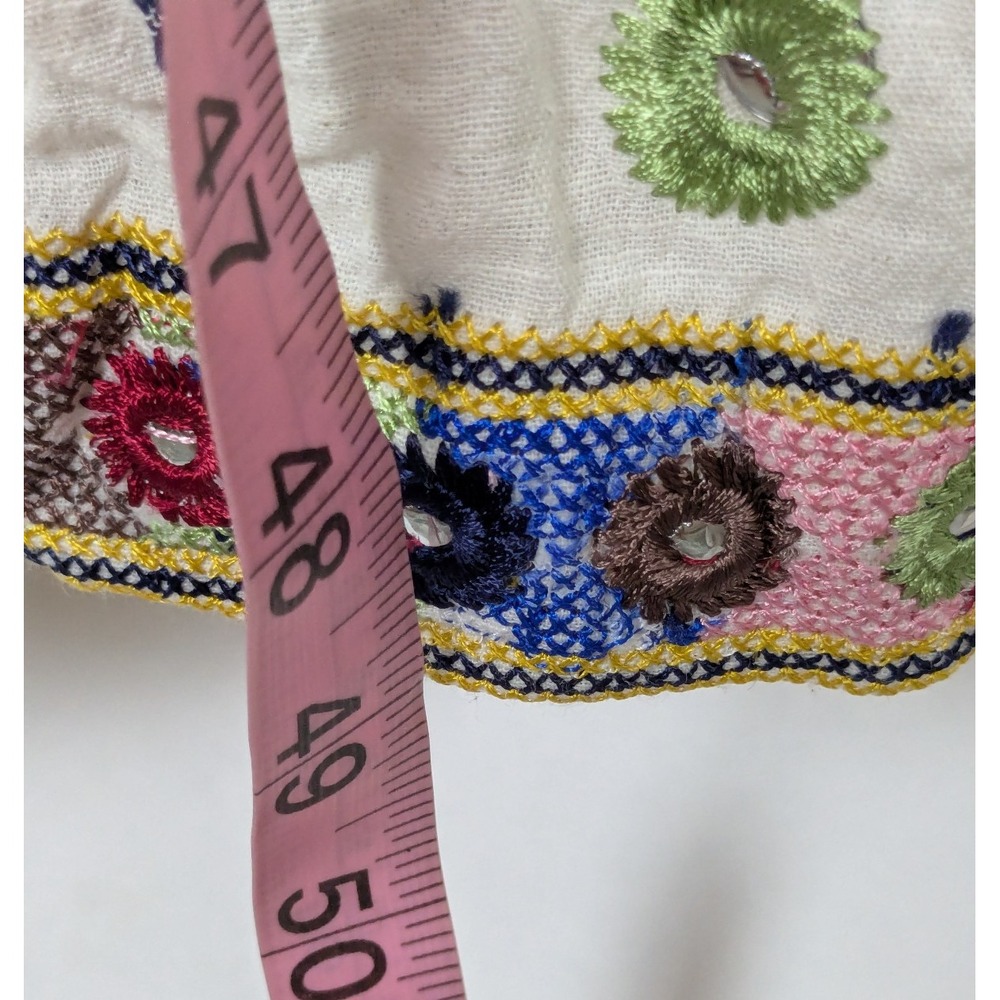 PAYAL PRATAP Anthropologie Norah Dress Embroidered Boho Midi Dress Size 2 - Picture 12 of 13